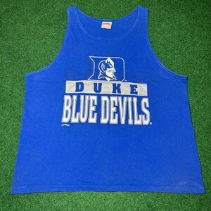 Vintage Duke Tank Top Blue Devils 90s Nutmeg Mills XL College Sleeveless T Shirt